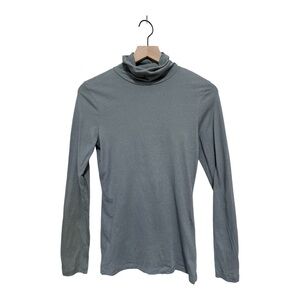 Reiss Gray Shiny Turtleneck Long SleeveTop Size S